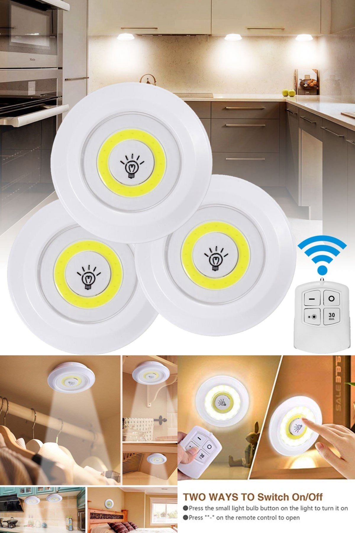 ¡PRODUCTO IMPORTADO! SET 3 LUZ LED + CONTROL REMOTO INALÁMBRICO✨