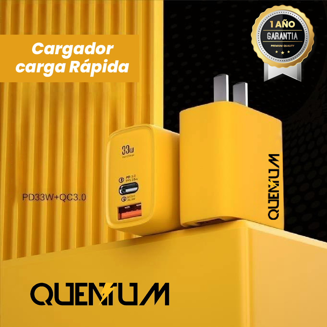 ¡PRODUCTO ADICIONAL! CARGADOR CARGA RAPIDA QUENTUM 33W $69.900