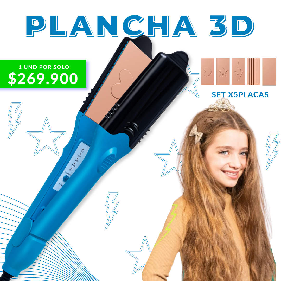 ¡EN TENDENCIA! PLANCHA 3D CON FIGURAS