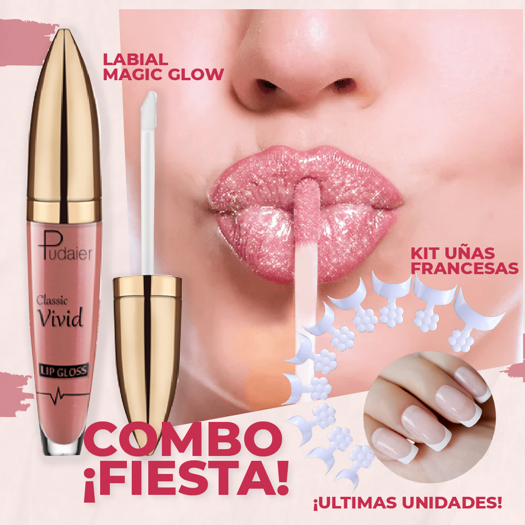 ¡DESCUENTOS! COMBO FIESTA LABIAL MAGIC + KIT DE UÑAS FRANCESAS