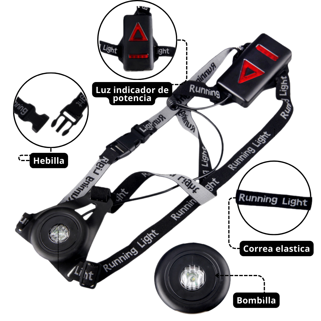 ¡EXCLUSIVO! ARNES CON LINTERNA NOCTILUZ RUNNING
