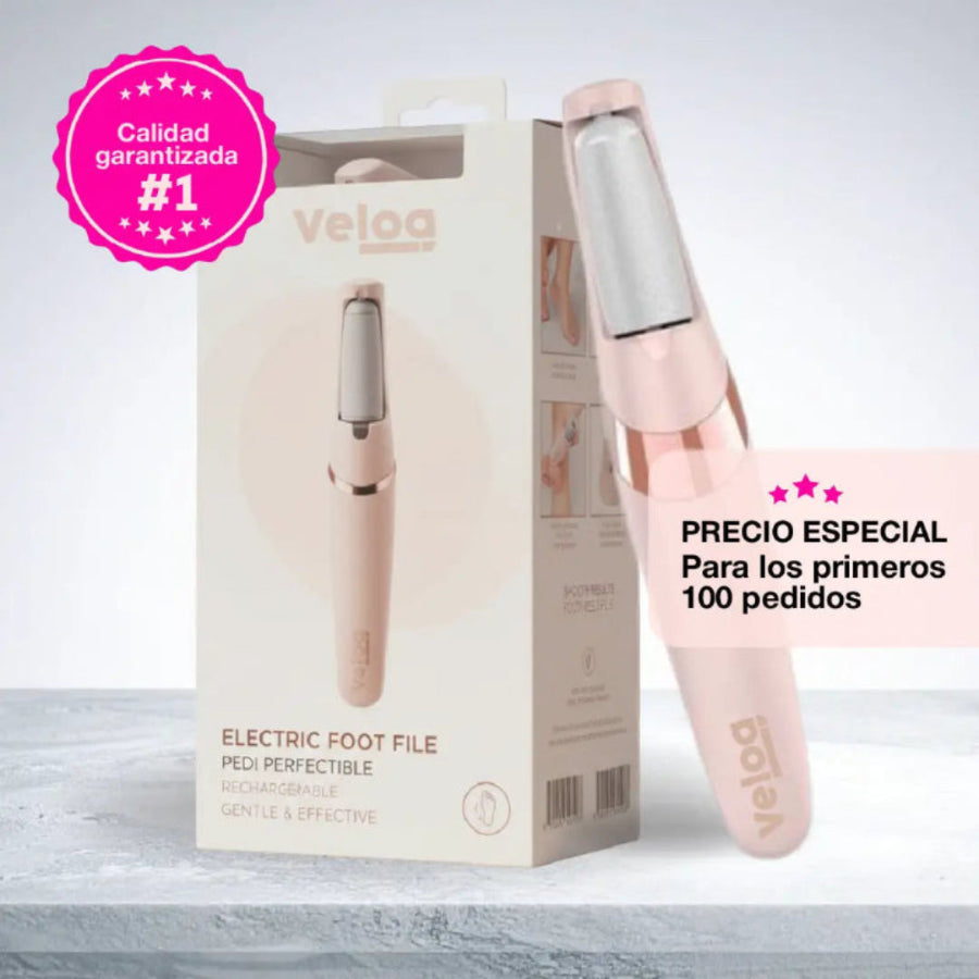 VELOA, PIES DE TERCIOPELO - LIMA ELÉCTRICA PARA PIES, ELIMINA CALLOS EN SEGUNDOS DESDE CASA