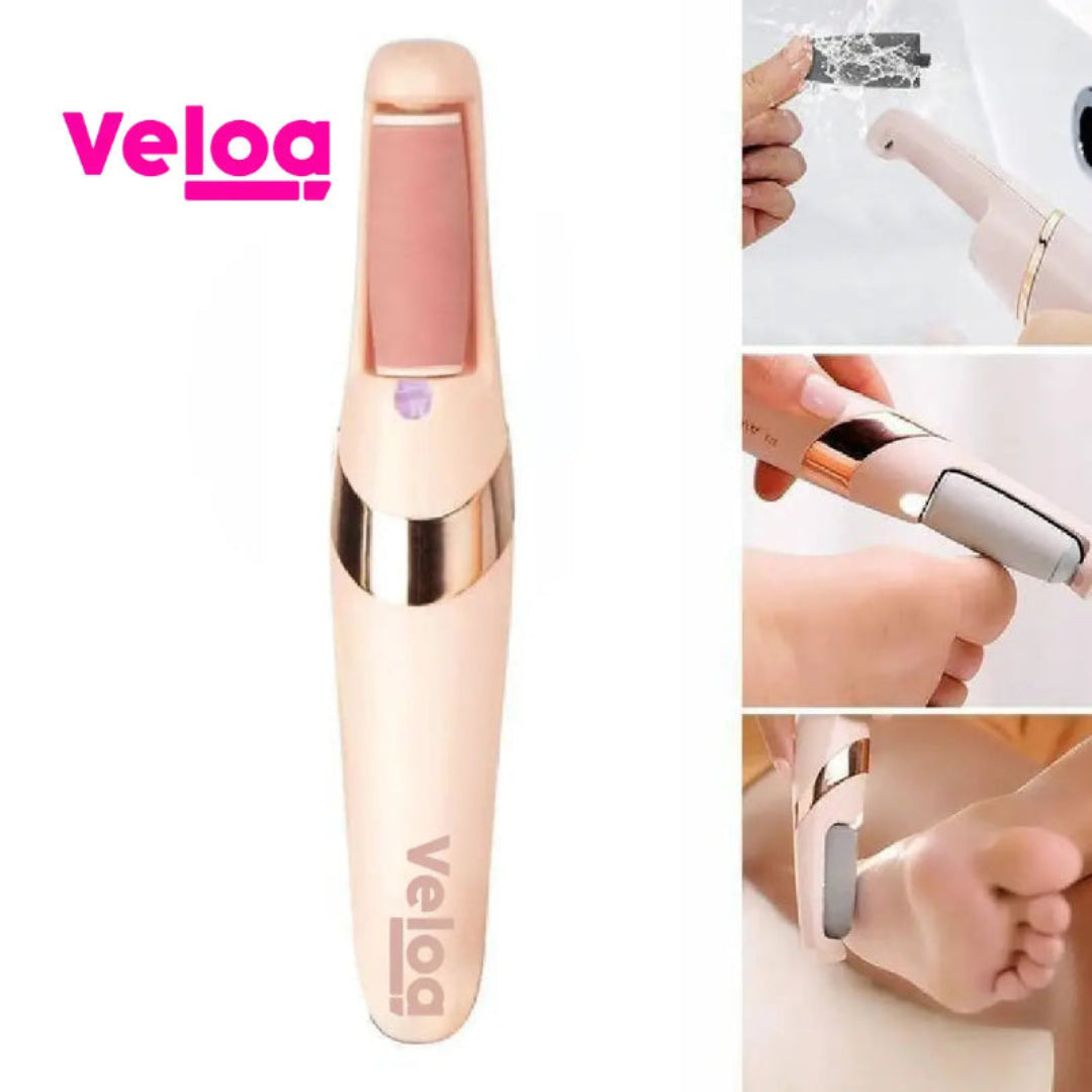 VELOA, PIES DE TERCIOPELO - LIMA ELÉCTRICA PARA PIES, ELIMINA CALLOS EN SEGUNDOS DESDE CASA