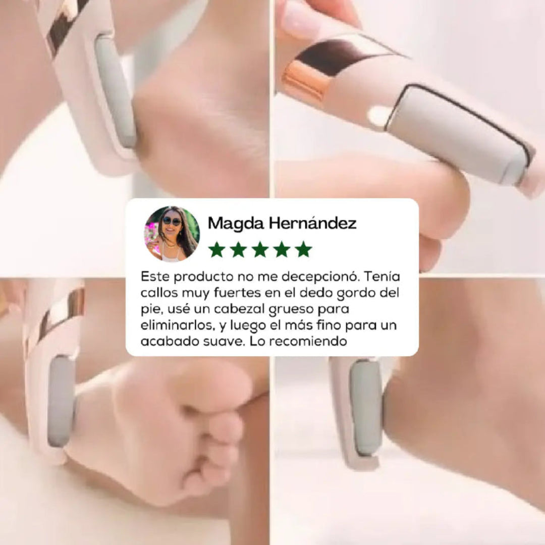 VELOA, PIES DE TERCIOPELO - LIMA ELÉCTRICA PARA PIES, ELIMINA CALLOS EN SEGUNDOS DESDE CASA