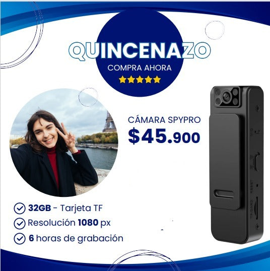 001 ¡QUINCENAZO! CAMARA PORTÁTIL SPY-PRO