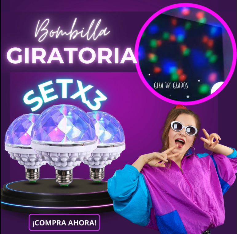¡ DE TEMPORADA! SET X 3 BOMBILLAS GIRATORIAS LUMIGIRO MKT B