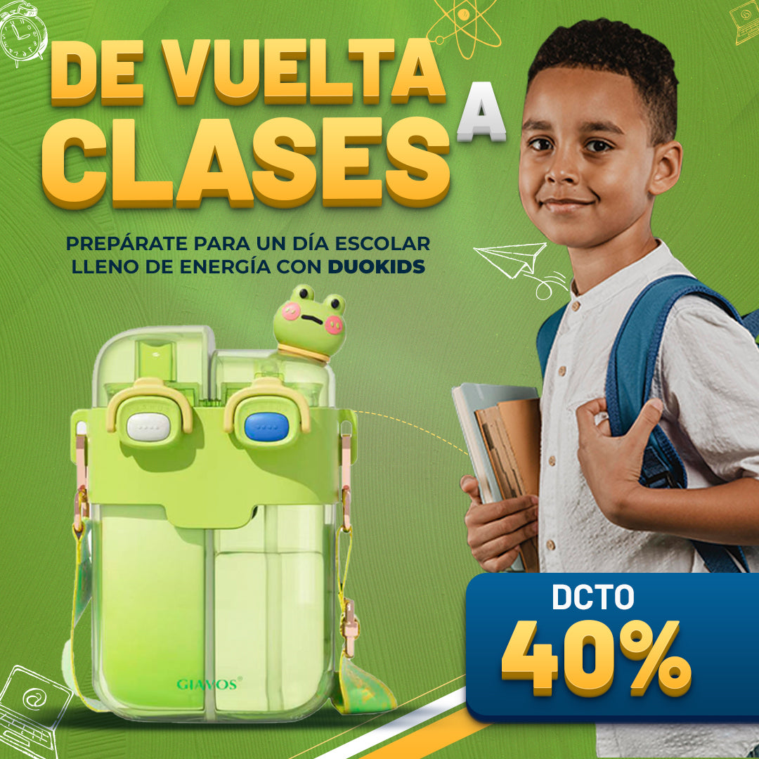 ¡REGRESO A CLASES! BOTELLA DE AGUA DUOKIDS