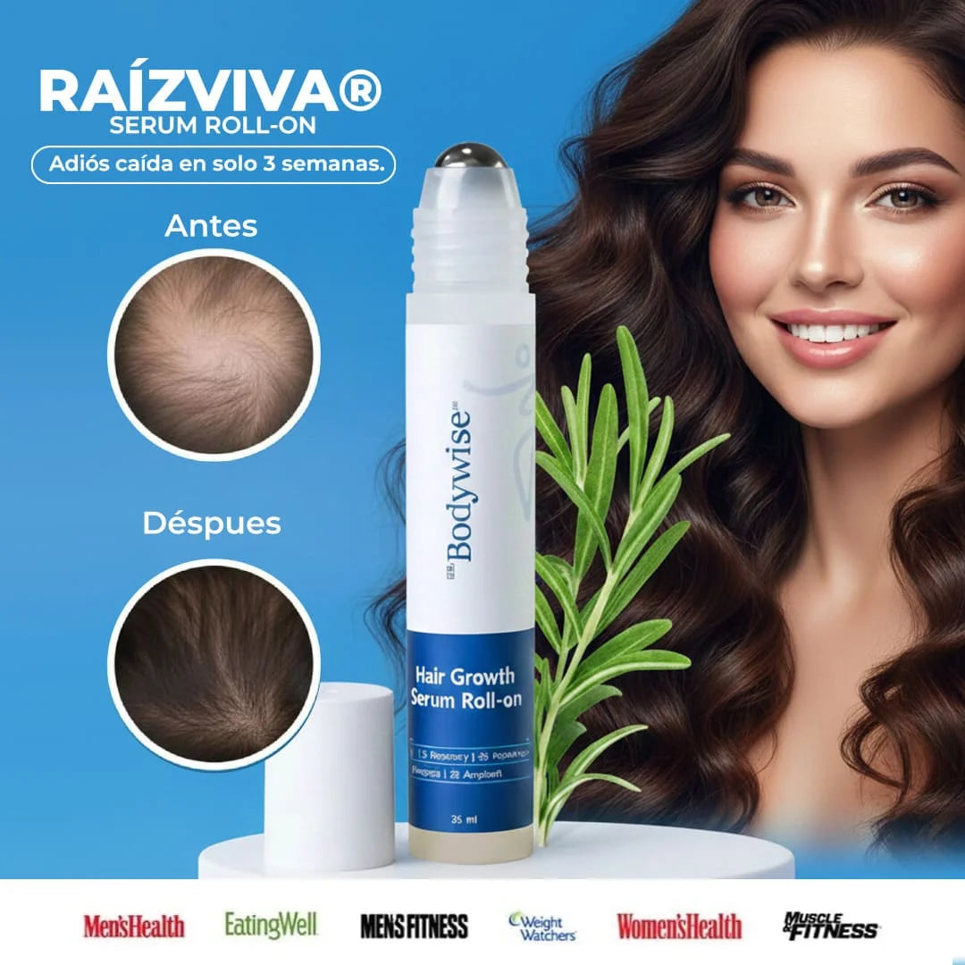 RAÍZVIVA® SERUM ROLL-ON Producto Más Vendido | Adiós caída, hola volumen.