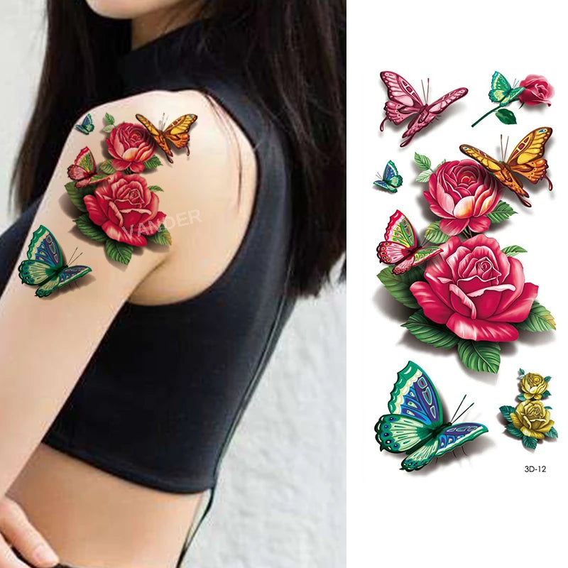 💯 EXCLUSIVO 💯 TATUAJES TEMPORALES 3D - BUTTERFLY 🦋