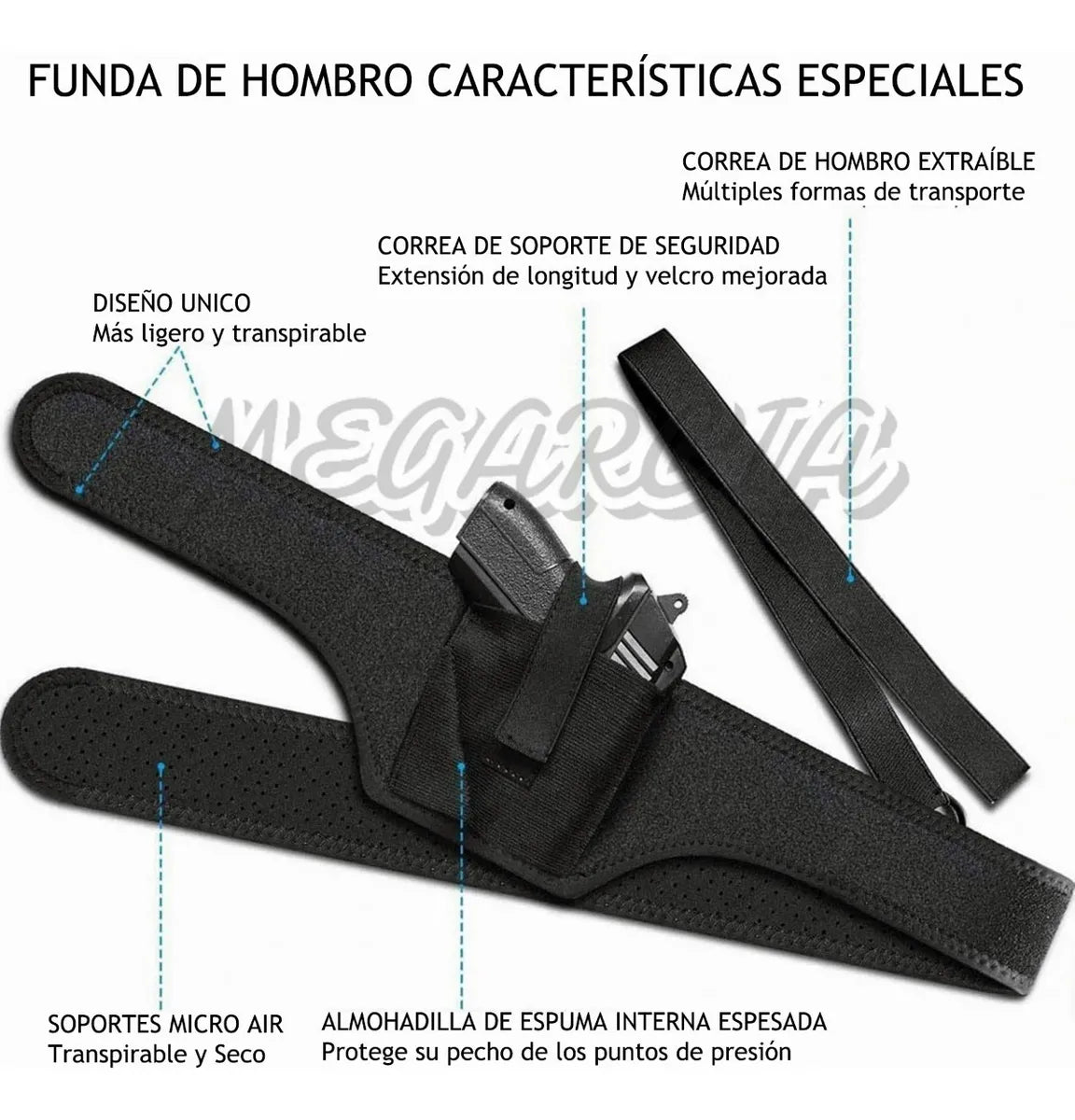 ❗❗VENTA CALIENTE❗❗ FUNDA OCULTA DE PISTOLA DE HOMBRO Y PECHO