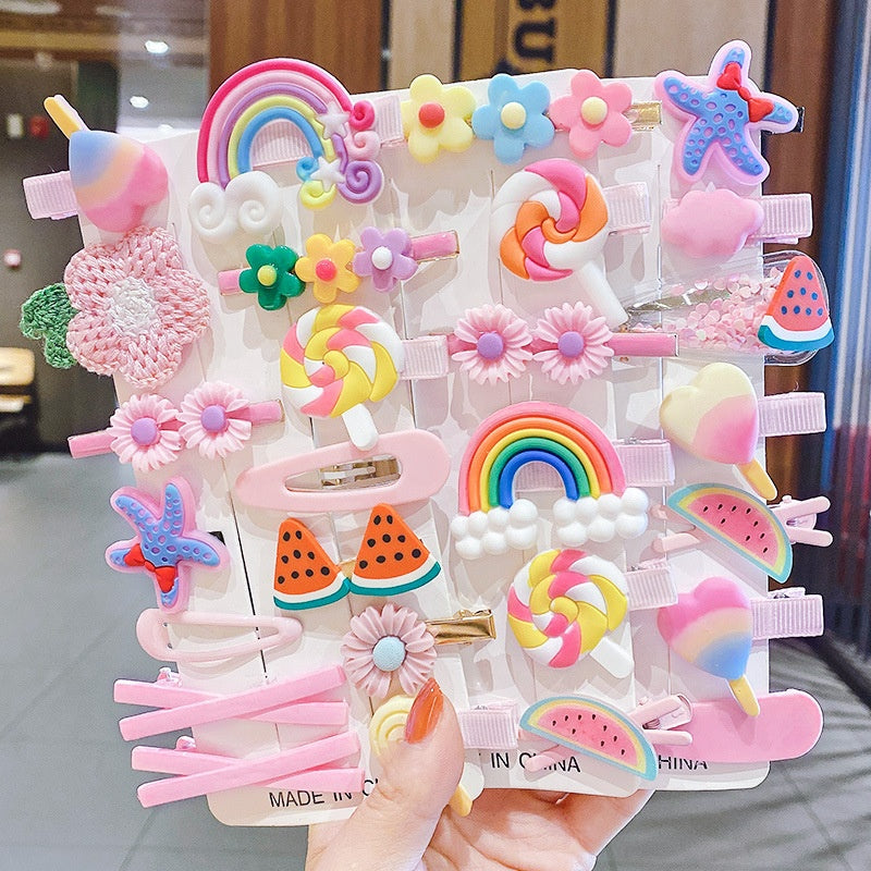 42 PINZAS DE CARICATURAS PARA CABELLO PARA NIÑAS 👧🌈
