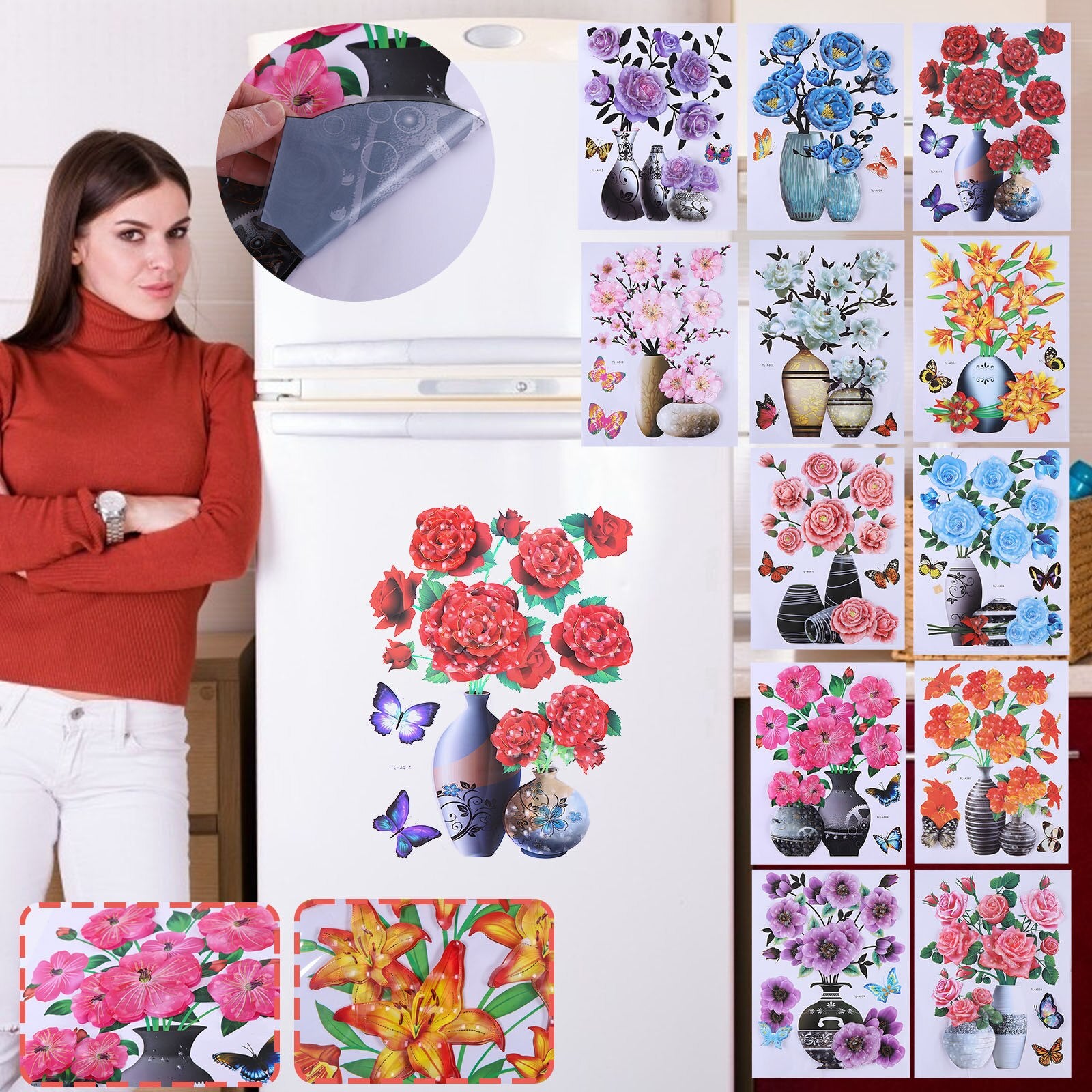 💐¡PRODUCTO EXCLUSIVO! FLORERO PRECIOSO™ 😍💐 PEGATINA 3D