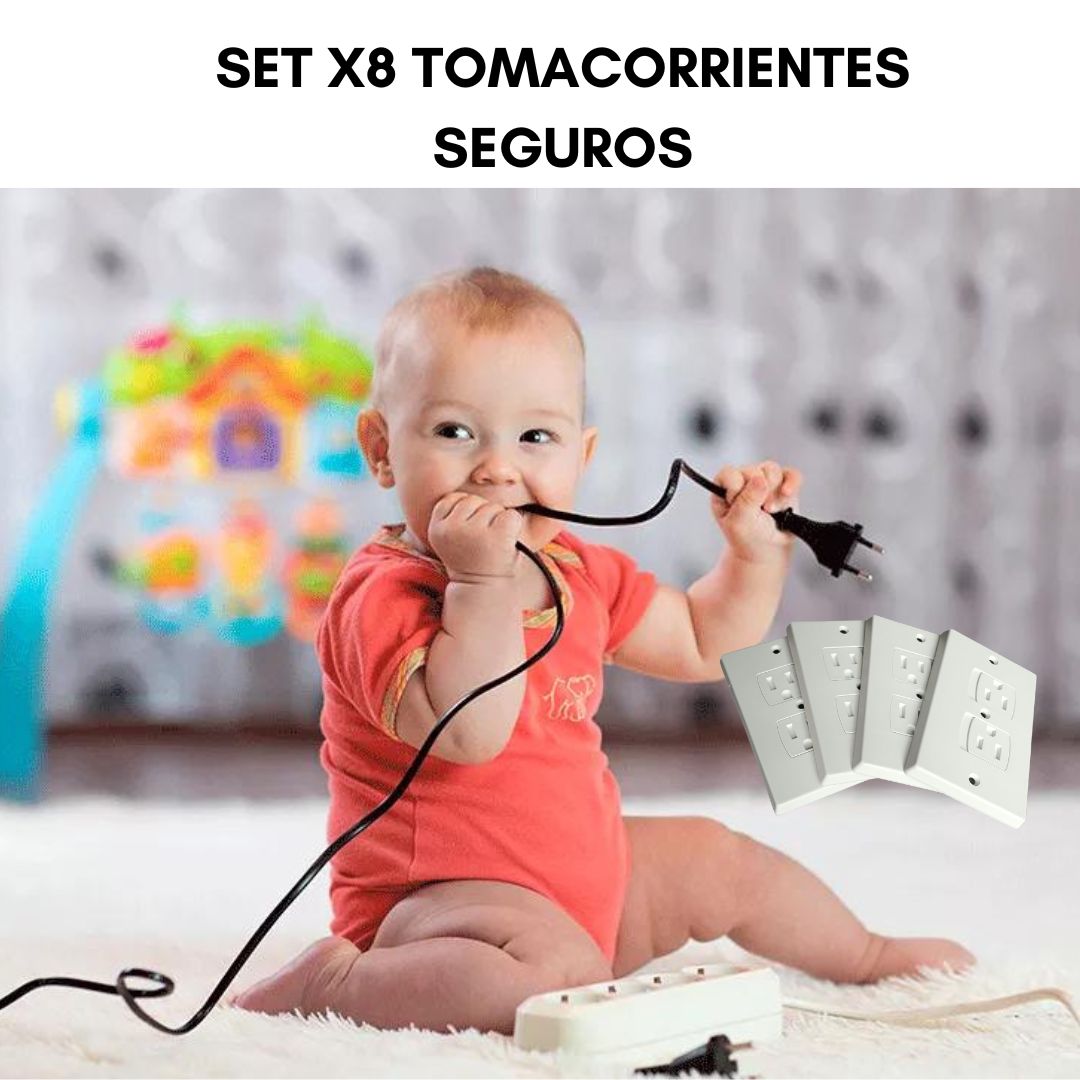 ¡EN TENDENCIA! SET X8 TOMA CORRIENTE SEGURO