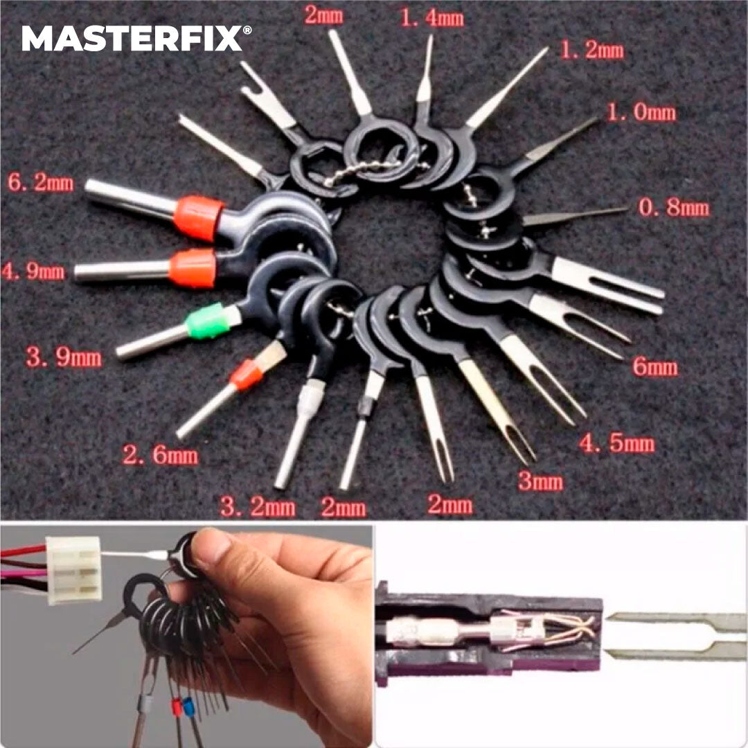 ¡IMPORTADO ! KIT 22 PIEZAS REMOVEDOR DE TERMINALES MASTERFIX®