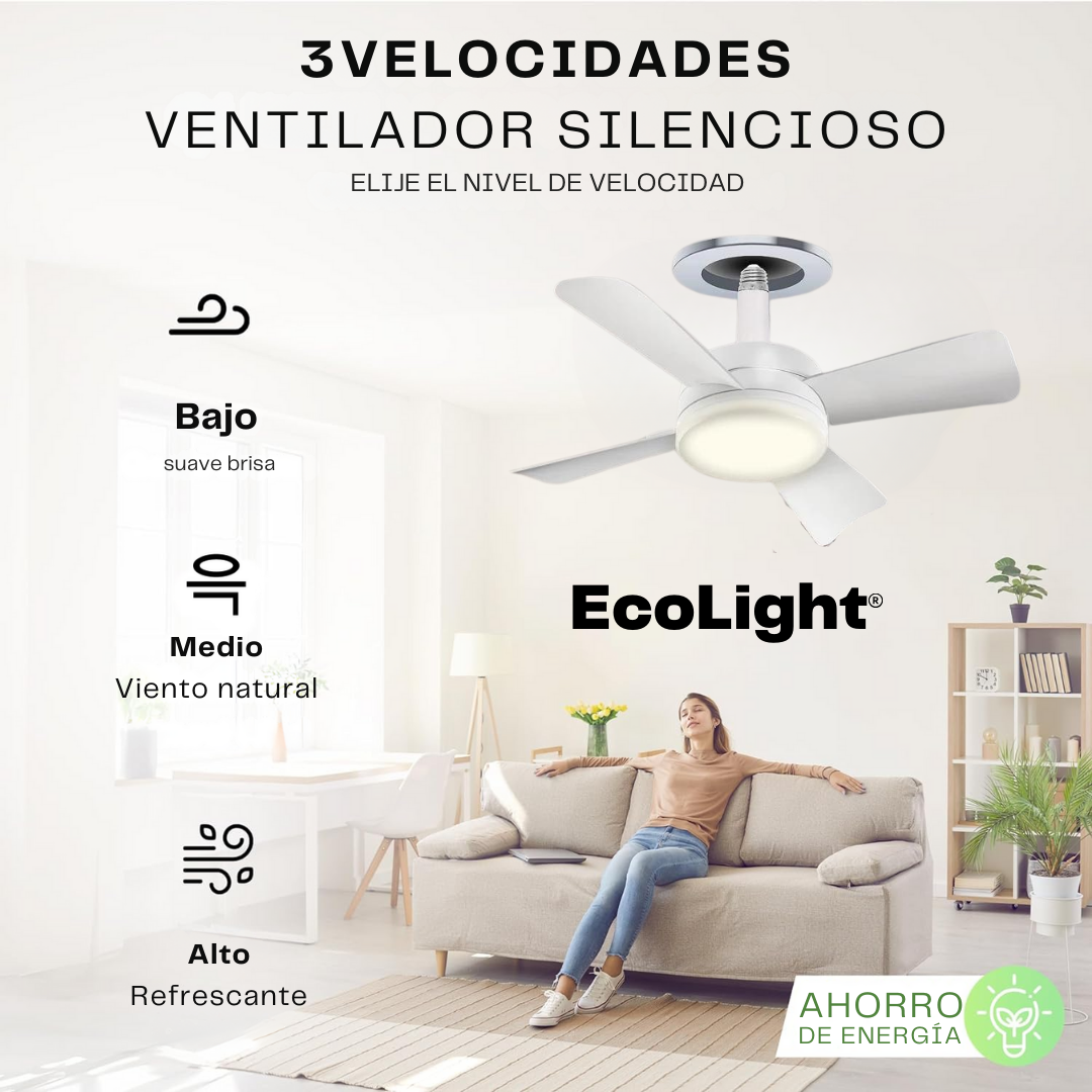 ¡EXLUSIVO! VENTILADOR CON LUZ LED ECOLIGHT®