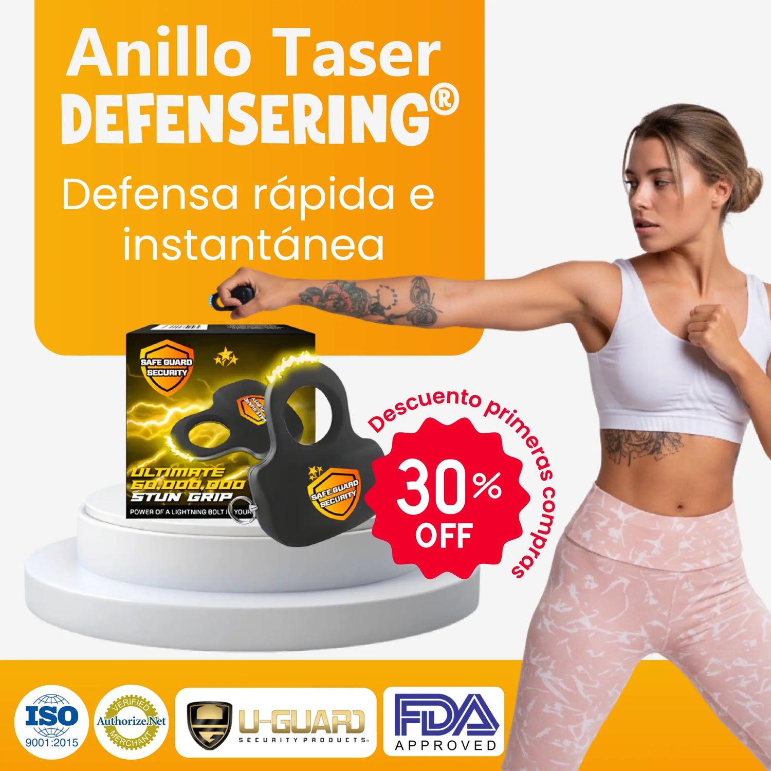 ANILLO TASER  DEFENSERING® DEFENSA PERSONAL DISCRETA Y EFICAZ
