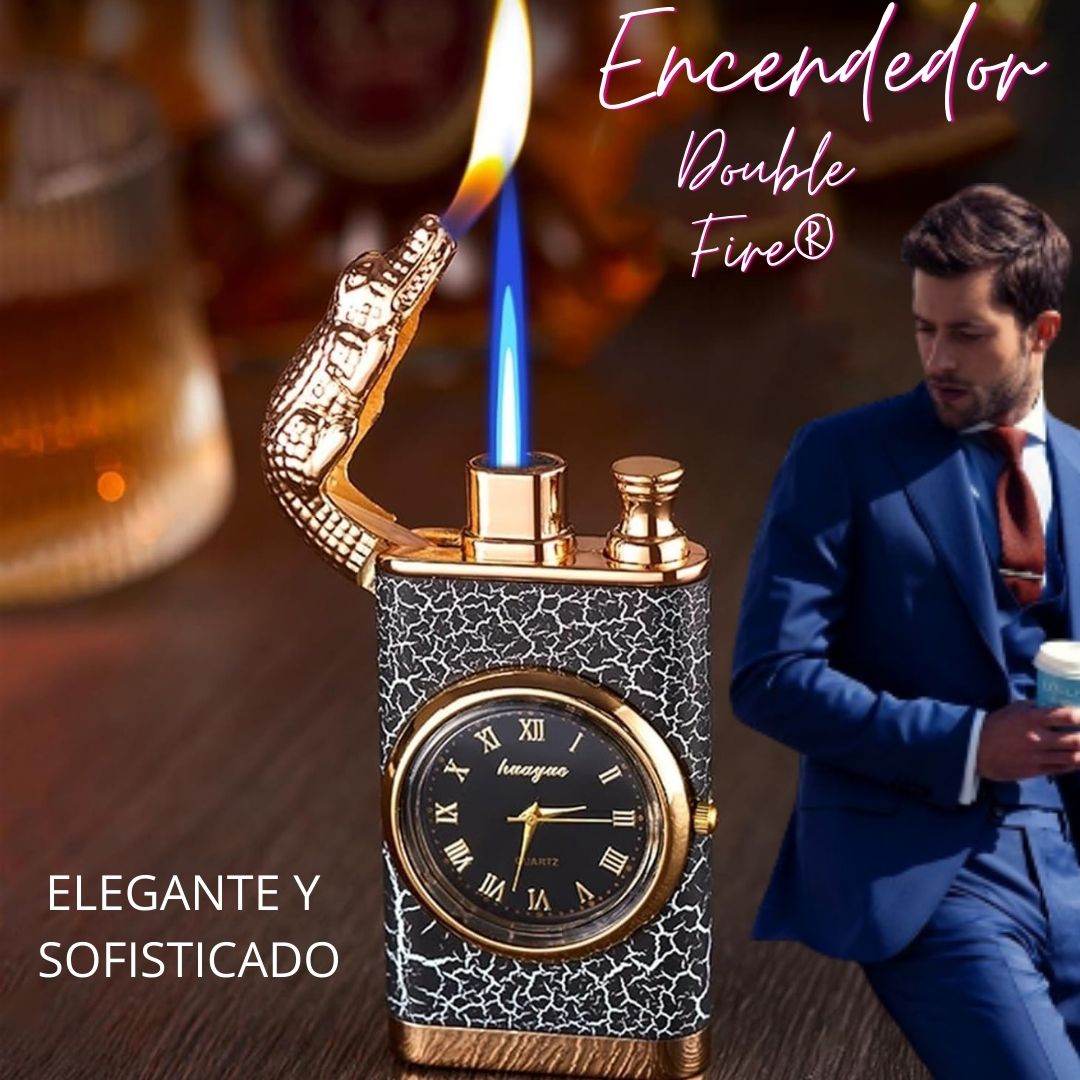 ¡¡¡VENTA CALIENTE!!!  ENCENDEDOR Y RELOJ DOUBLE FIRE®️ 2 EN 1