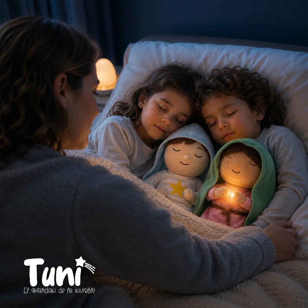 PELUCHES TUNI QUE ENSEÑA A DORMIR SOLO  |  INCLUYE AUDIO  Padre Nuestro y Angel de mi Guarda