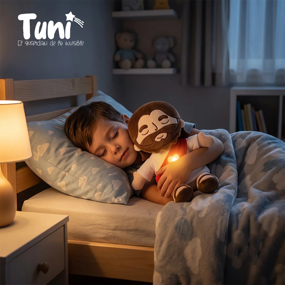 PELUCHES TUNI QUE ENSEÑA A DORMIR SOLO  |  INCLUYE AUDIO  Padre Nuestro y Angel de mi Guarda