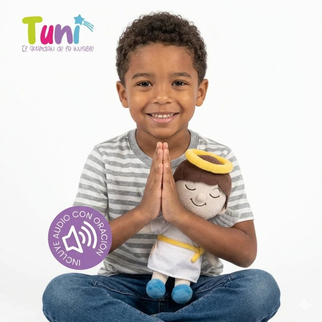 PELUCHE TUNI ÁNGEL|  INCLUYE AUDIO  Padre Nuestro y Angel de mi Guarda