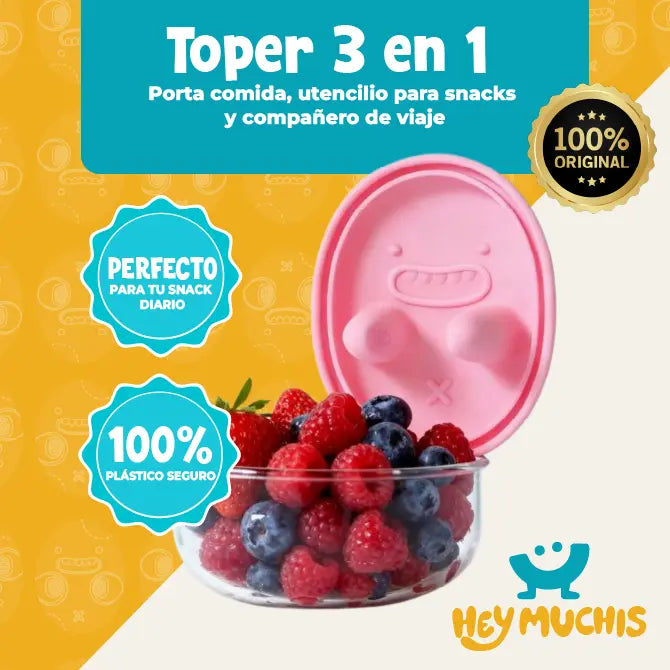 ¡PRODUCTO IMPORTADO 🇺🇲! 🇺🇸 | HeyMochi ™ Snack Box | Portacomidas + Acesorio para snack