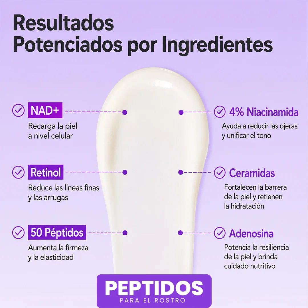 PÉPTIDOS ANTI EDAD | Reafirma + Suaviza Líneas | Piel Más Firme