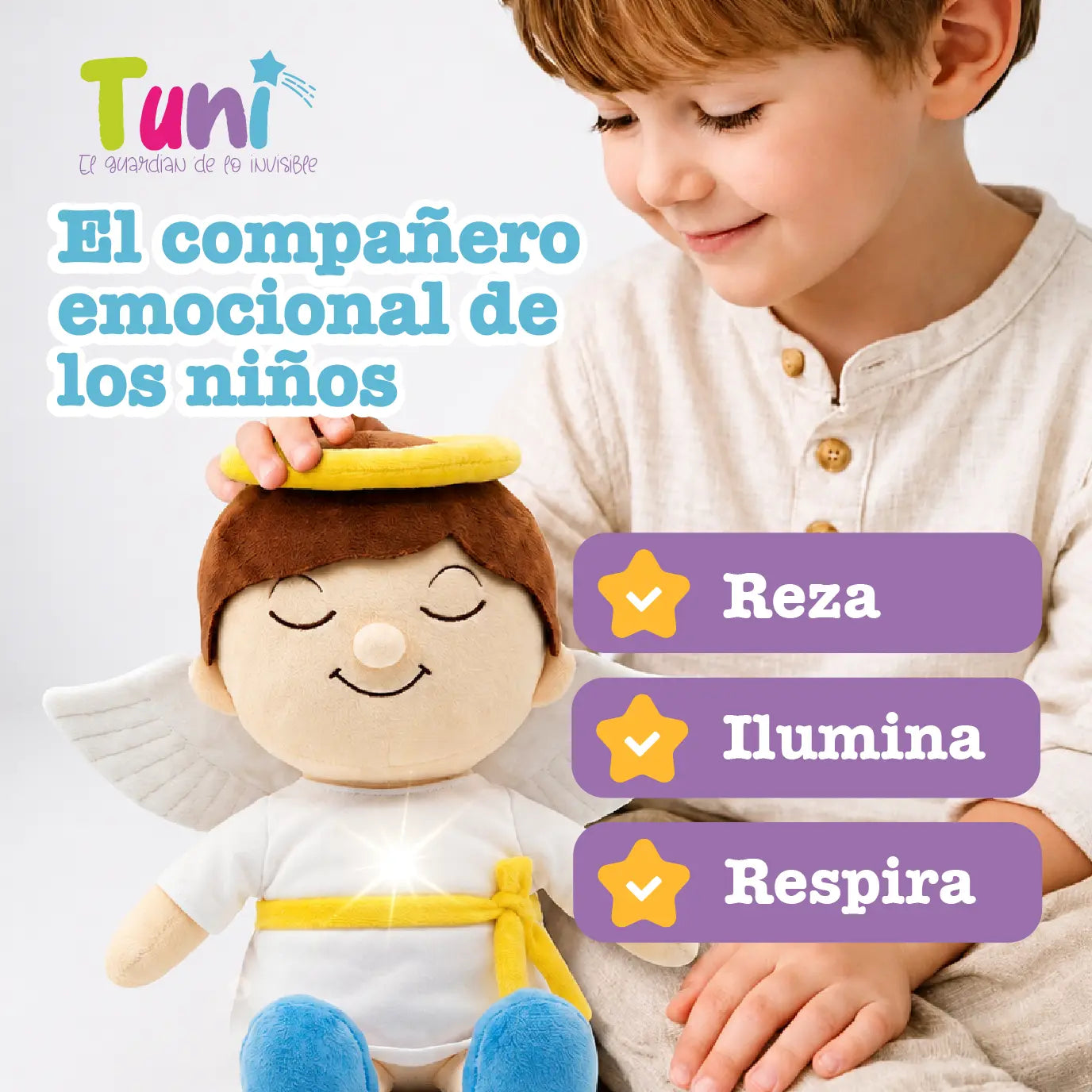 TUNI TU PELUCHE DE APEGO QUE ACERCA A LOS NIÑOS A DIOS | ILUMINA, RESPIRA Y ORA