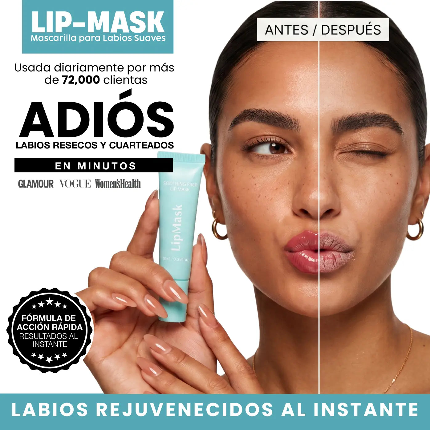 LIP-MASK MASCARILLA PEEL-OFF PARA LABIOS | LABIOS SUAVES, RENOVADOS Y CON UN COLOR MÁS UNIFORME