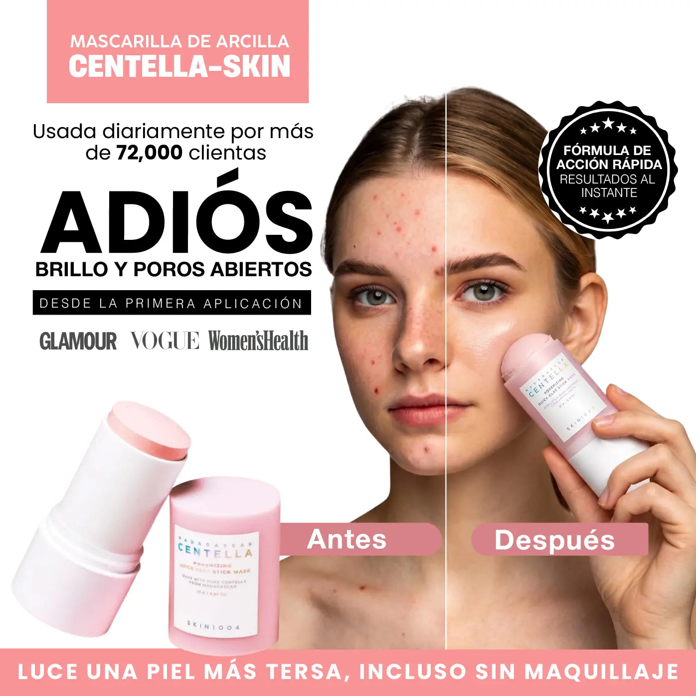 CENTELLA - SKIN MASCARILLA DE ARCILLA | ADIOS PIEL GRASOSA Y POROS ABIERTOS