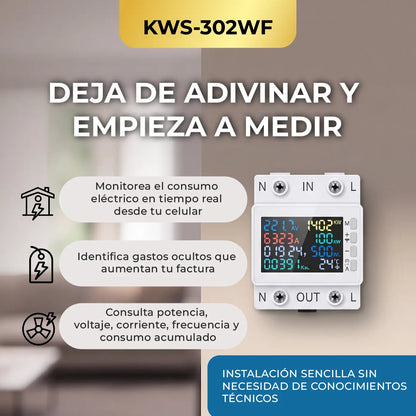 KWS-302WF | MEDIDOR INTELIGENTE CON WIFI PARA PUNTOS DE CARROS ELECTRICOS