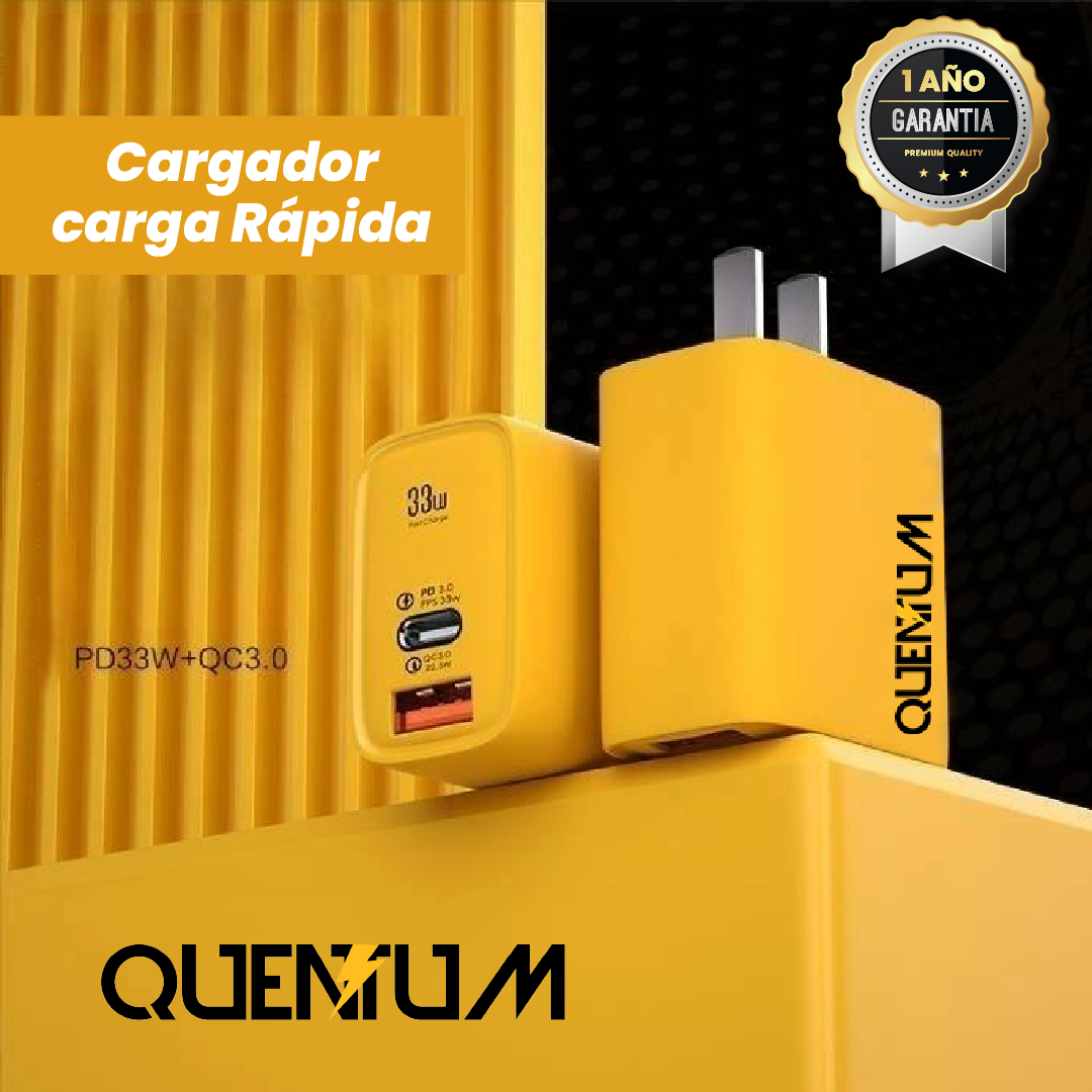 ¡EXCLUSIVO! CARGADOR QUENTUM 33W SMS