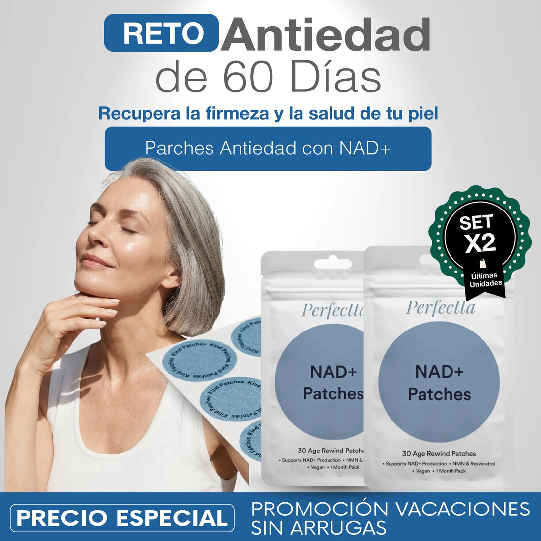 ¡PRODUCTO IMPORTADO 🇺🇲! PARCHES ANTIEDAD CON NAD+ | PIEL MÁS JOVEN ESTAS VACACIONES