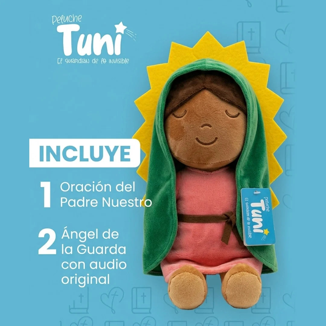 PELUCHE TUNI GUADALUPE | INCLUYE AUDIO  Padre Nuestro y Angel de mi Guarda
