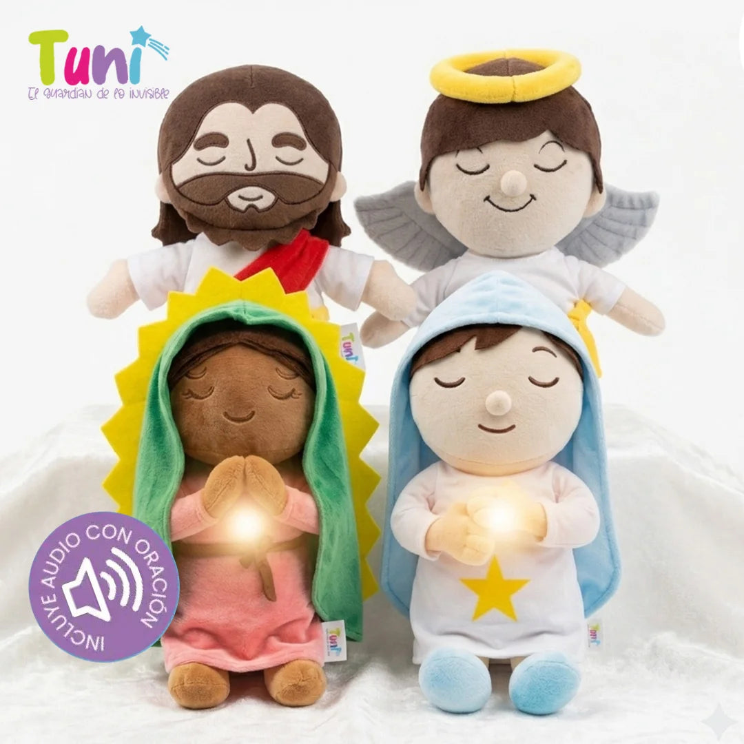 PELUCHES TUNI QUE ENSEÑA A DORMIR SOLO  |  INCLUYE AUDIO  Padre Nuestro y Angel de mi Guarda
