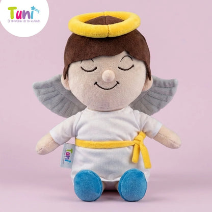 PELUCHES TUNI QUE ENSEÑA A DORMIR SOLO  |  INCLUYE AUDIO  Padre Nuestro y Angel de mi Guarda