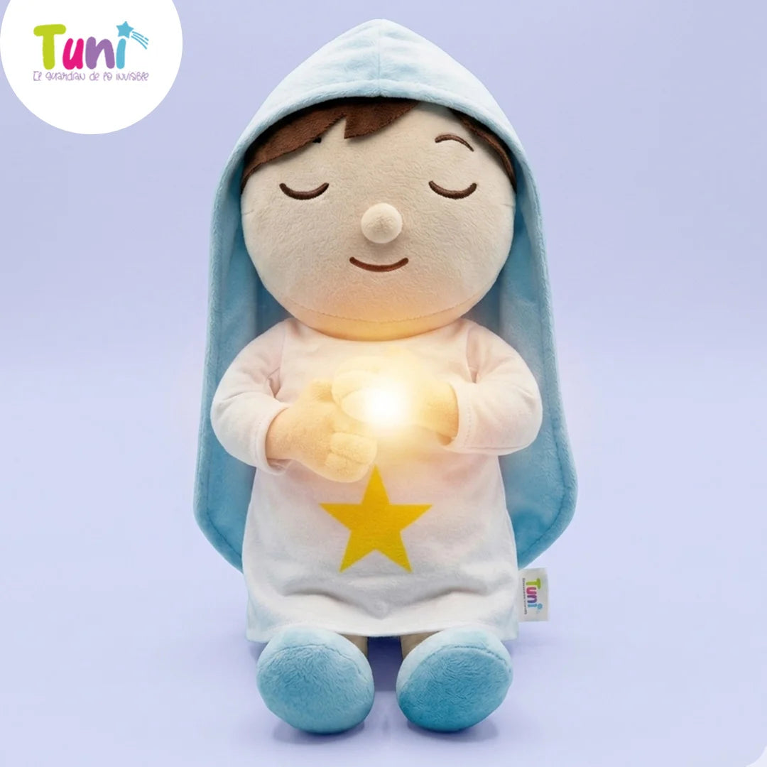 PELUCHES TUNI QUE ENSEÑA A DORMIR SOLO  |  INCLUYE AUDIO  Padre Nuestro y Angel de mi Guarda