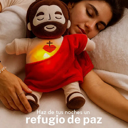 PRODUCTO EXCLUSIVO - PELUCHE DE LUJO ABRAZO DIVINO - JESÚS, CALMA LA ANSIEDAD Y RESPIRA
