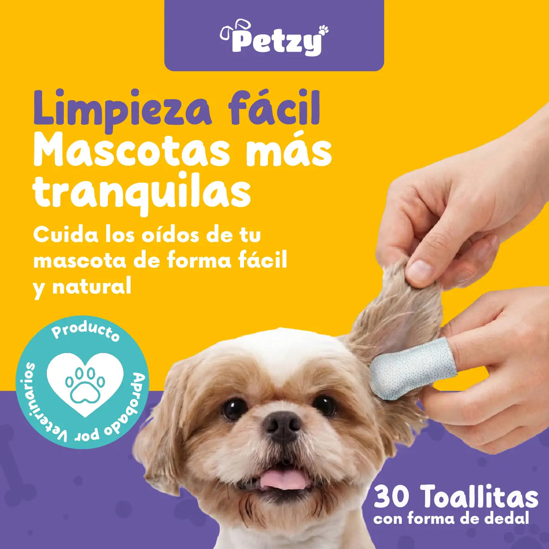 Petzy | 30 TOALLITAS HÚMENDAS EN FORMATO DEDAL | IDEALES PARA USO VETERINARIO Y DOMÉSTICO