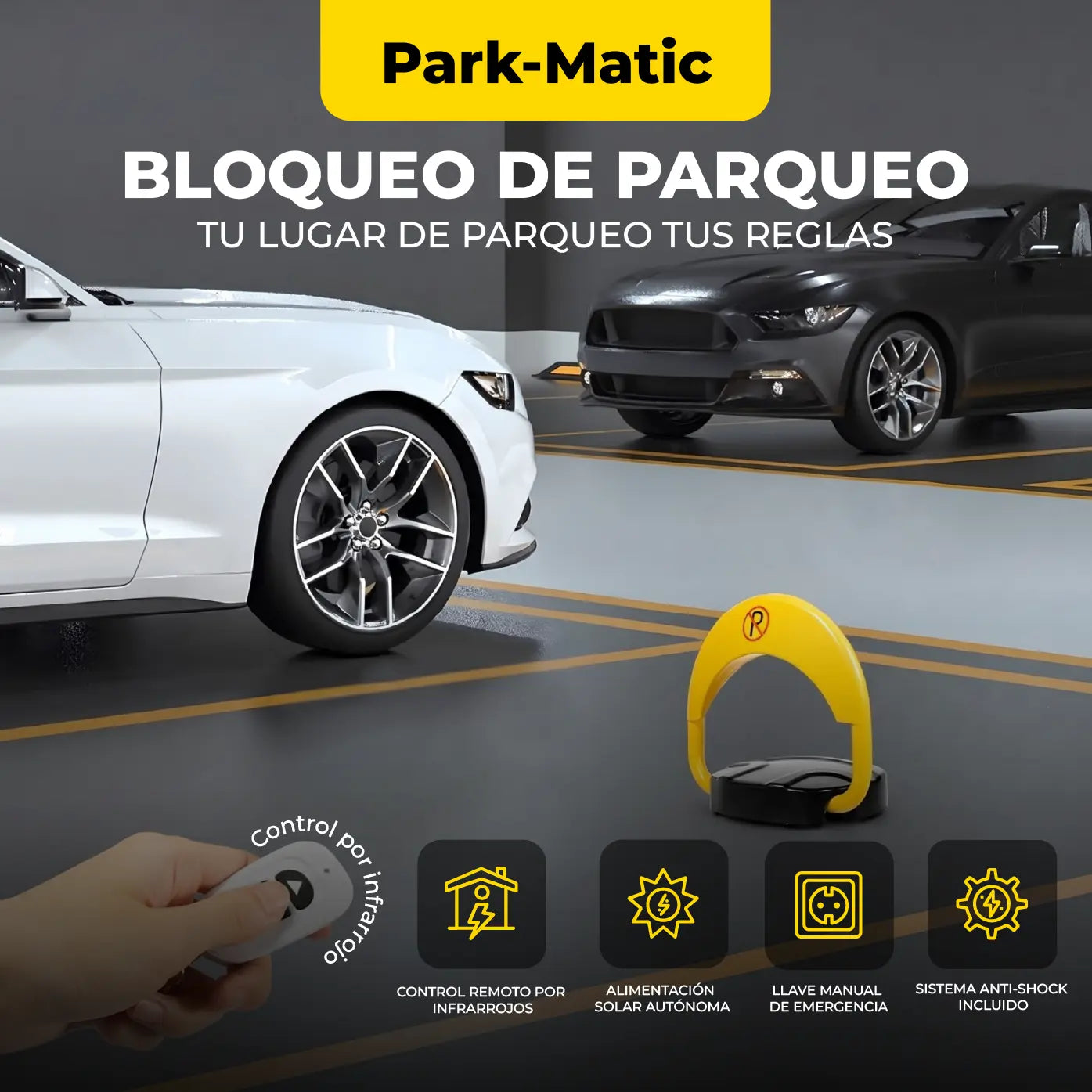PARK-MATIC | BLOQUEADRO DE PARKING PARA PROTEGER TU ESPACIO DE ESTACIONAMIENTO