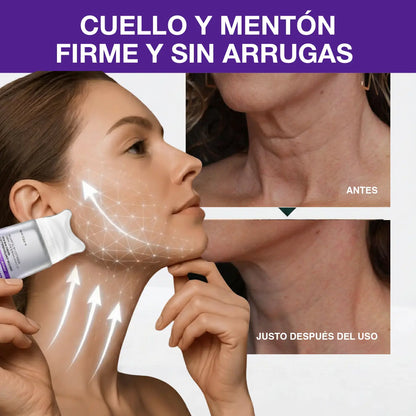 SKINLIFT | CREMA 2 EN 1 |GUASHA MASAJEADORA + CREMA REAFIRMANTE PARA CUELLO Y MENTÓN