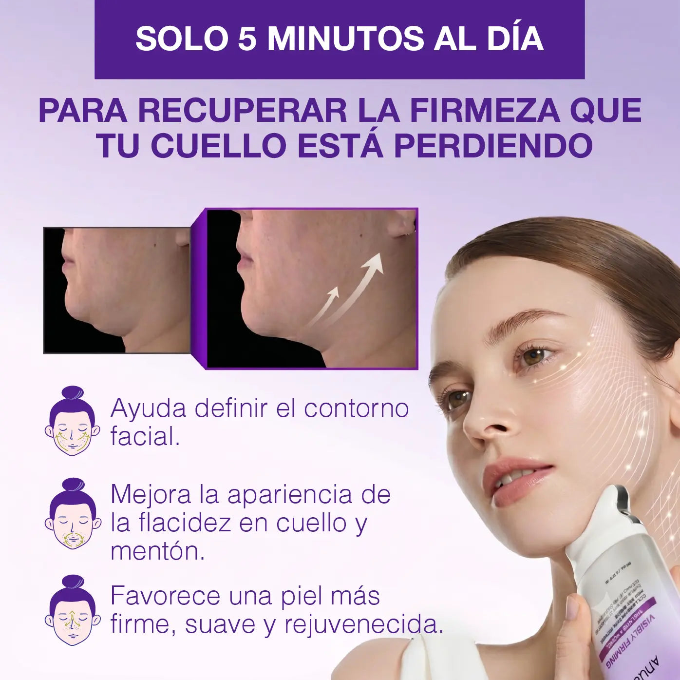 SKINLIFT | CREMA 2 EN 1 |GUASHA MASAJEADORA + CREMA REAFIRMANTE PARA CUELLO Y MENTÓN