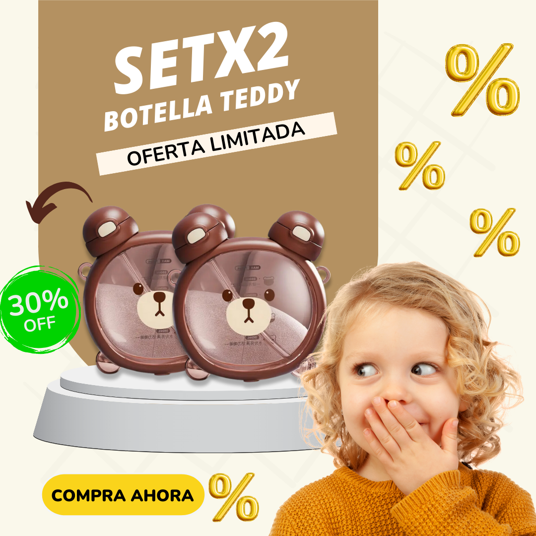 ¡OFERTA! BOTELLA DE AGUA  TEDDY PACKX2 + BONO + GUÍA
