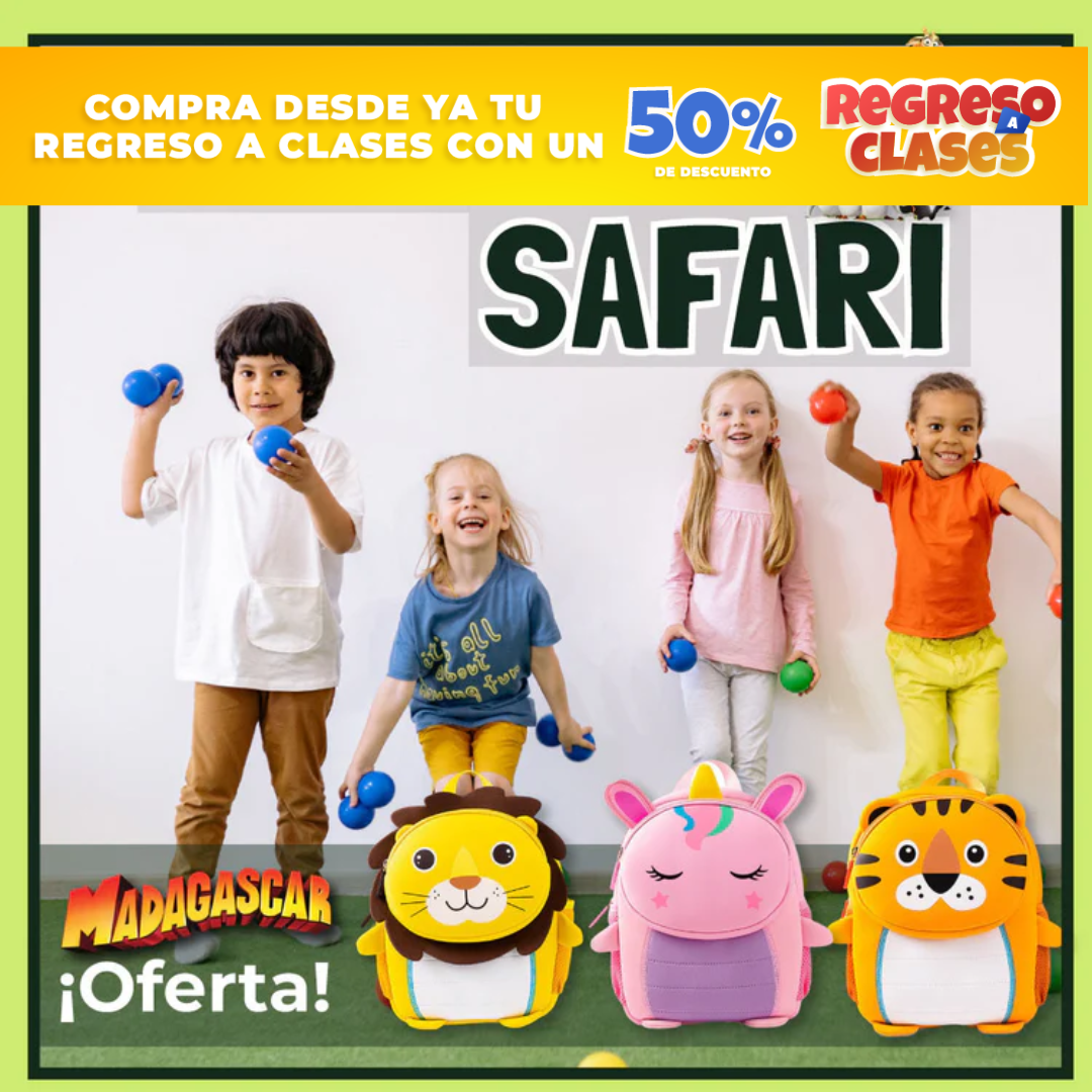 ¡REGRESO A CLASES!  MORRAL SAFARI