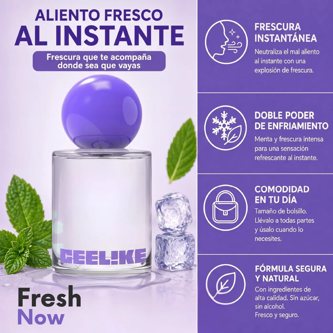 REFRESHNOW| EL PRIMER PERFUME BUCAL | DOBLE ACCIÓN DE FRESCURA PARA LLEVAR