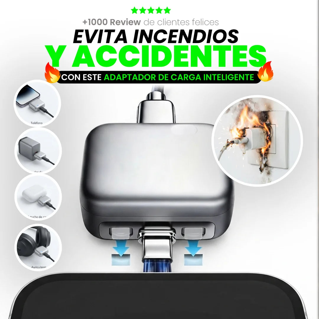 Adaptador inteligente de CARGA | EVITA ACCIDENTES Y INCENDIOS