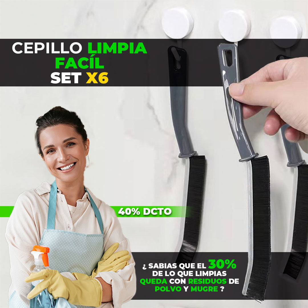 ¡EXCLUSIVO! SET X6 DE CEPILLOS LIMPIA FACÍL™