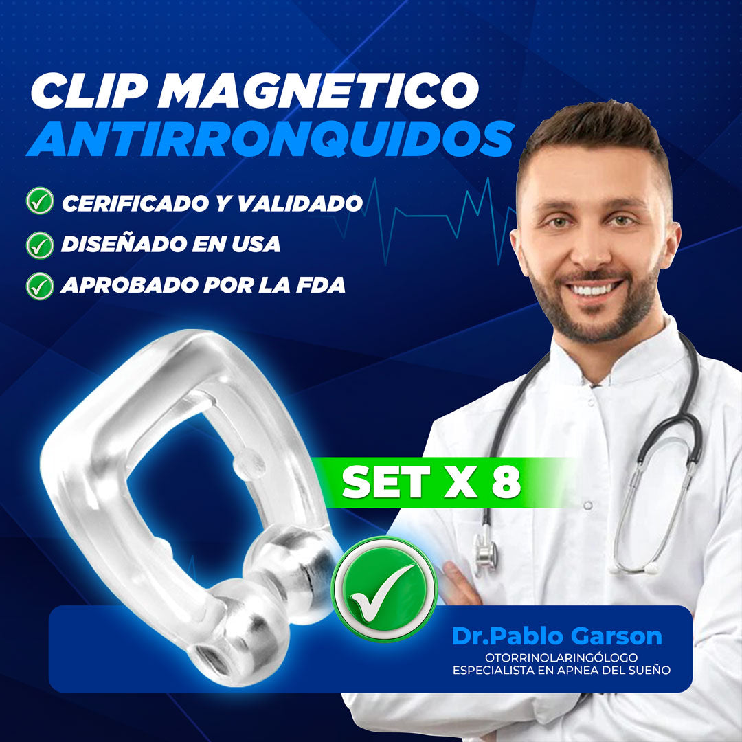 EXCLUSIVO! CLIP MAGNETICO ANTIRONQUIDOS SLEEPYPAL SET X 8