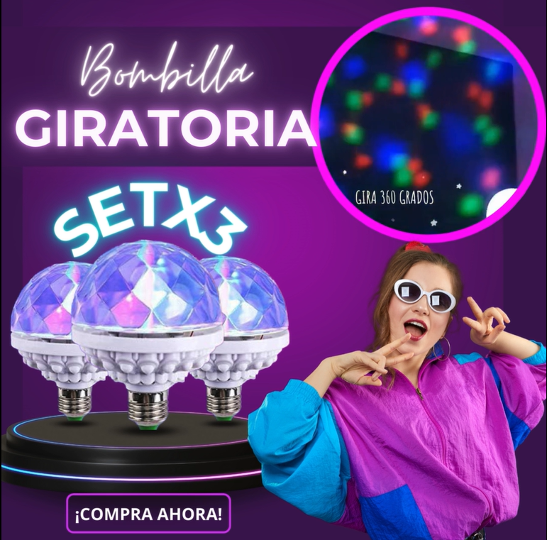 ¡ DE TEMPORADA! SET X 3 BOMBILLAS GIRATORIAS LUMIGIRO