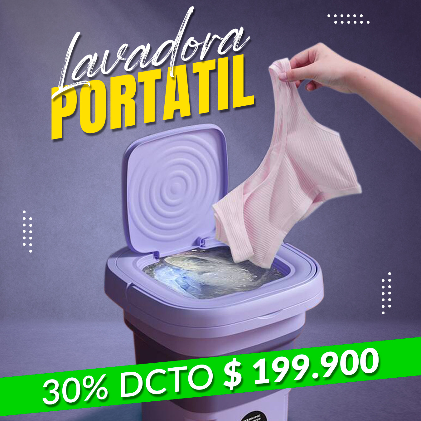 ¡EN TENDENCIA! LAVADORA PORTÁTIL