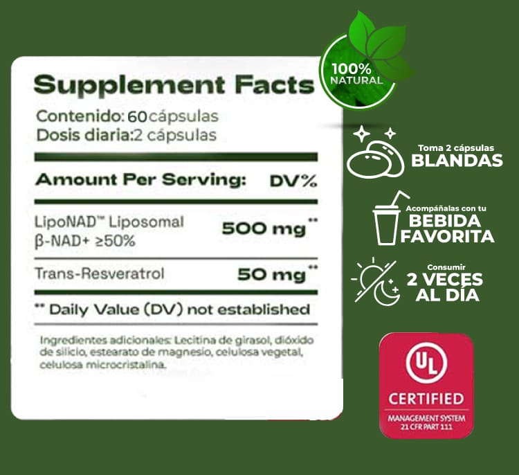 Suplemento NAD Liposomal | Juventud, Energía y Enfoque